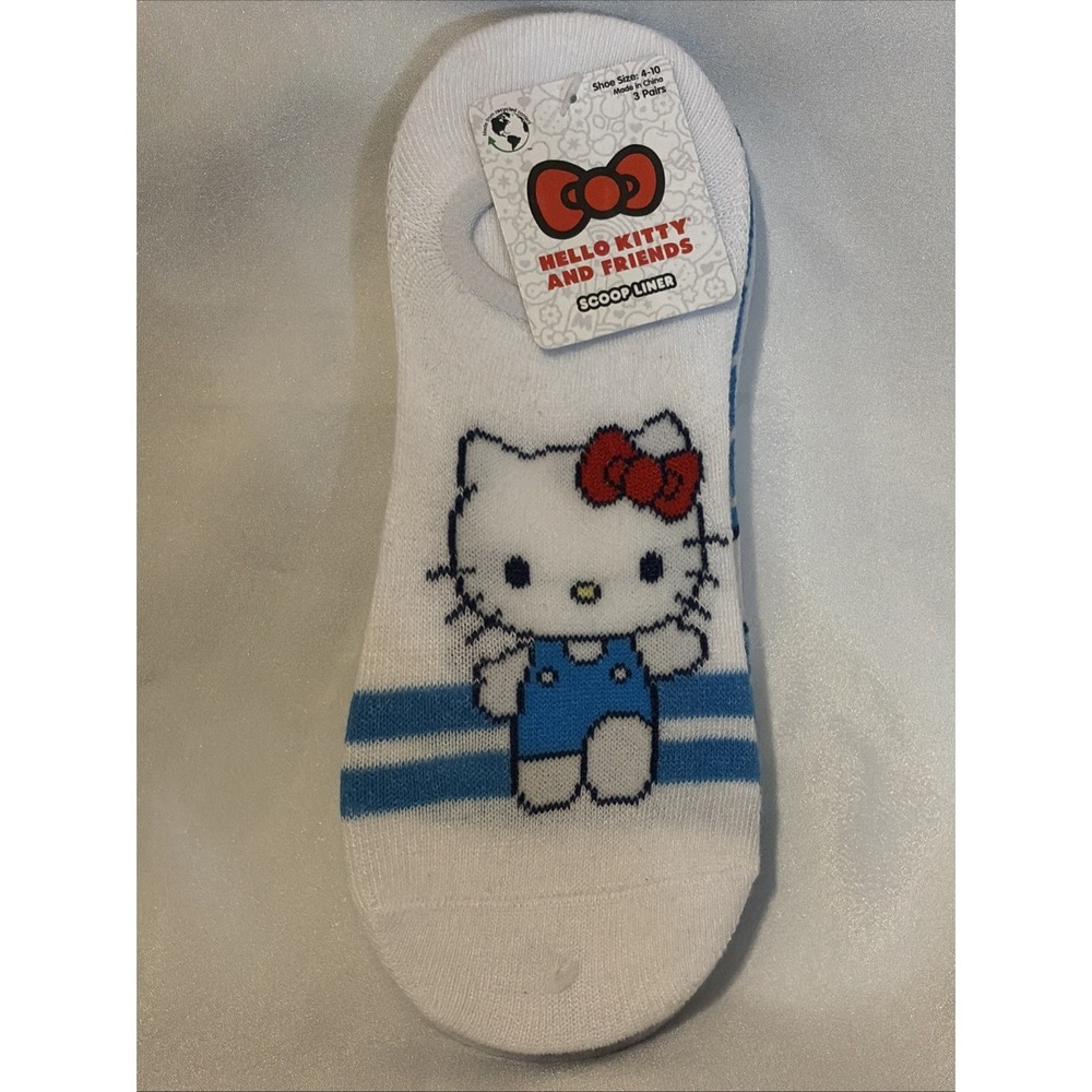 Hello Kitty Scoop Liner Socks - 3 Pack - Sz. 4-10